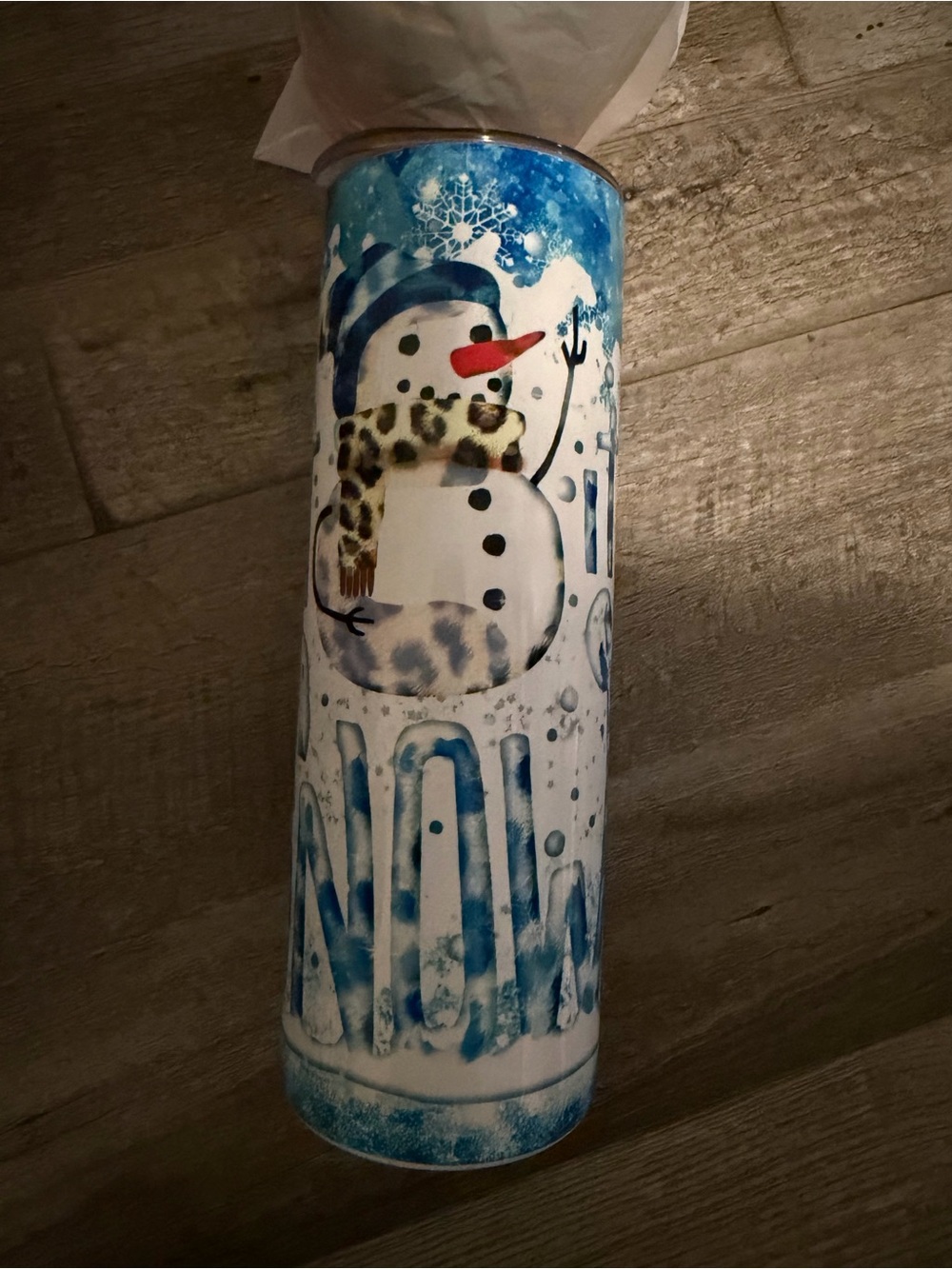 Blue Snowman Holiday Stainless Tumbler